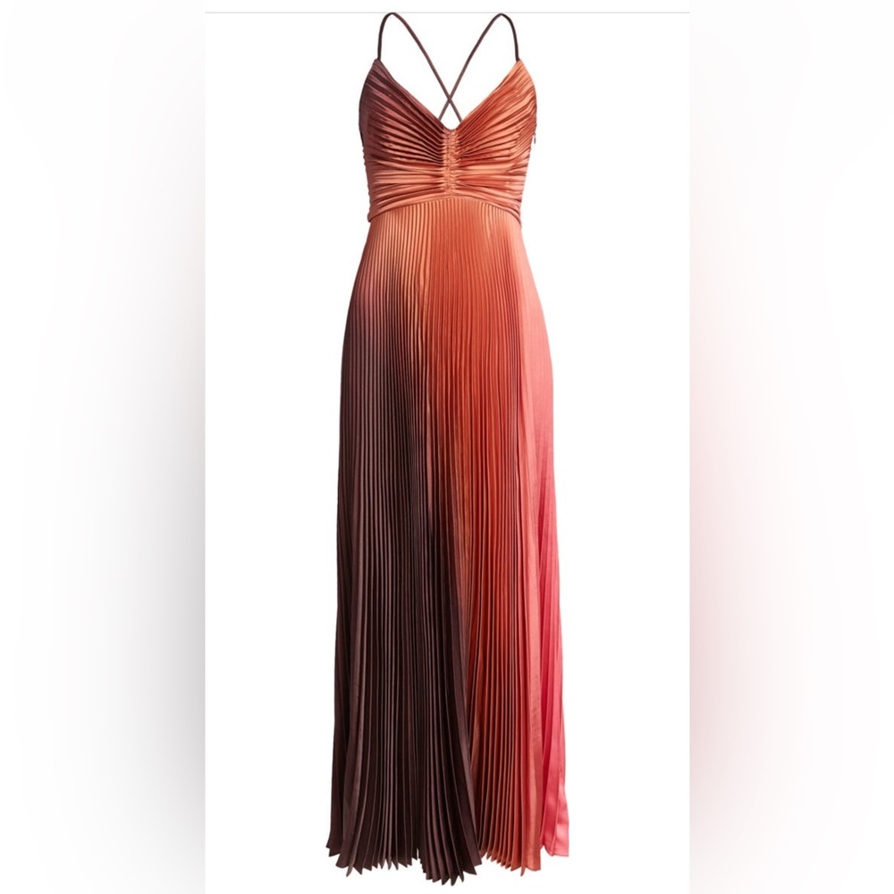 A. L. C. Ariya Pleated Cut Out Back Maxi Dress